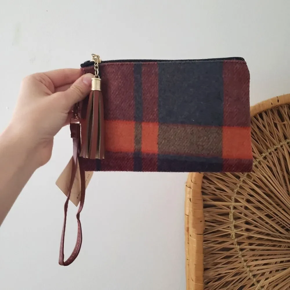 L. I. B. New York Plaid Wristlet